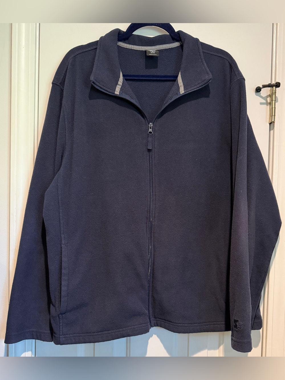 Men's Starter Dark Navy Blue Full Zip Fleece Jacket Size XL Style: RM32Y012F